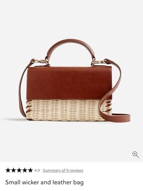 J.Crew Wicker and Leather Bag LIKE NEW